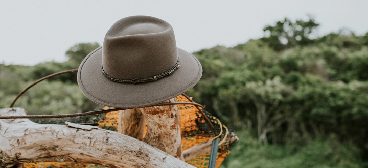 one Akubra hat shown