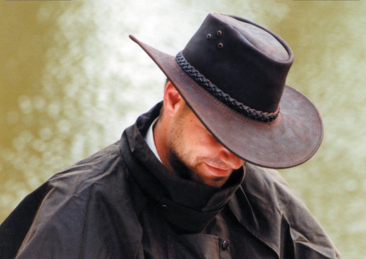 man wearing a black hat